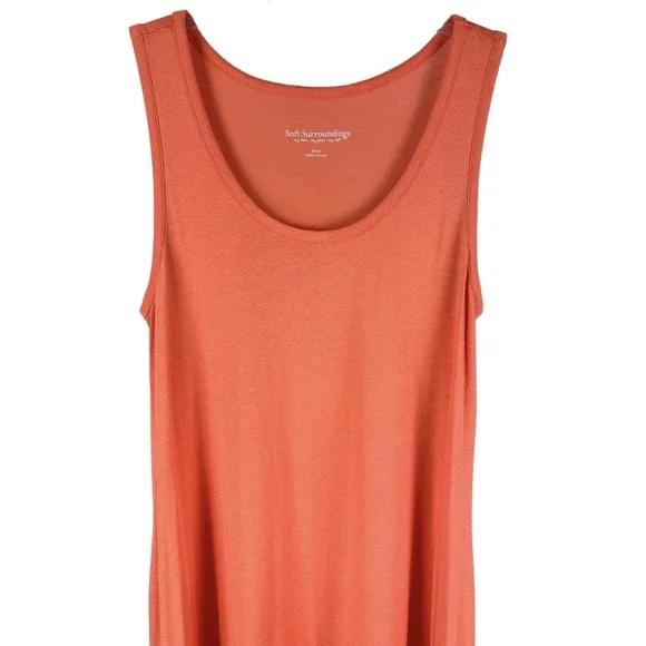 Soft Surroundings Women's Sz S Santiago A-Line Maxi Dress Scoop Neck Pockets - Picture 3 of 9